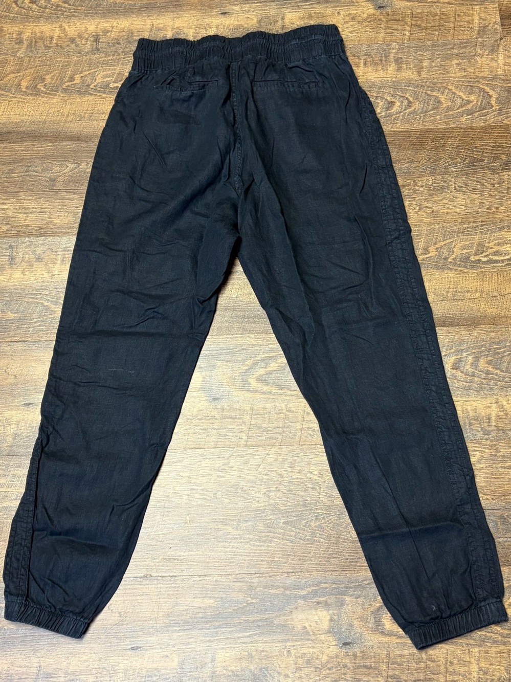 Athleta Cabo Linen Jogger Pant Womens 12/T Tall Black Tapered High Rise Beachy - Picture 7 of 9